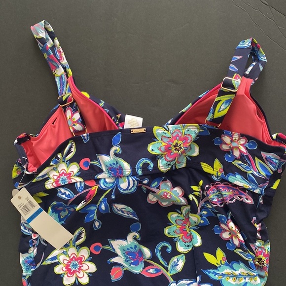 New Anne Cole Standard Twist Front Underwire Cup Sized Tankini Swim Top 40D/38DD - Picture 10 of 11